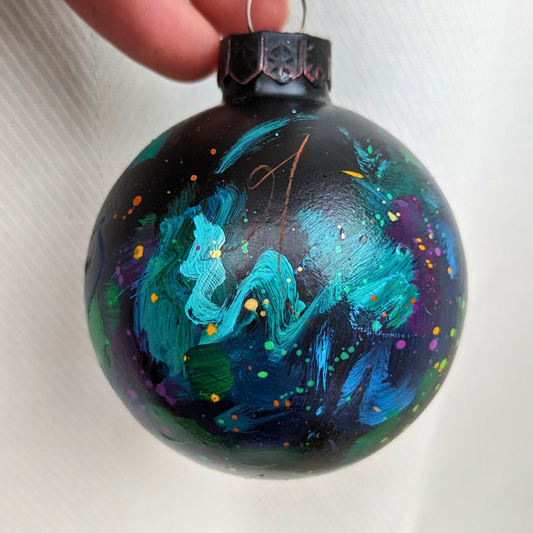 "Aurora Dreams" Hand-Painted Glass Ornament, Limited edition