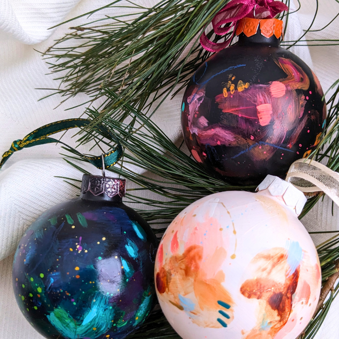 "Fireside Tales" Hand-Painted Glass Ornament, Limited edition